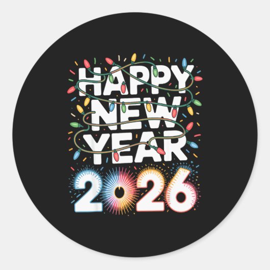 Happy New Year 2026 Sparkle Shirt For Women Ronde Sticker (Voorkant)
