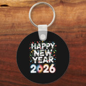 Happy New Year 2026 Sparkle Shirt For Women Sleutelhanger (Voorkant)