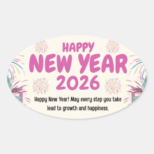 Happy New Year 2026 Sticker (Voorkant)