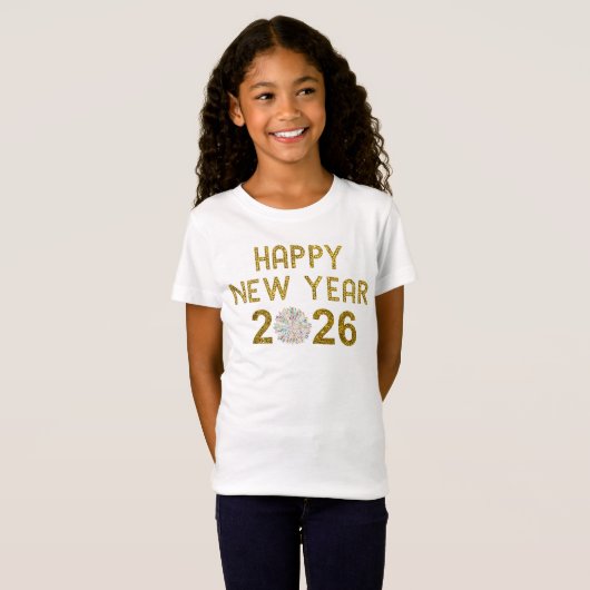 Happy New Year 2026 T-shirt (Voorkant volledig)