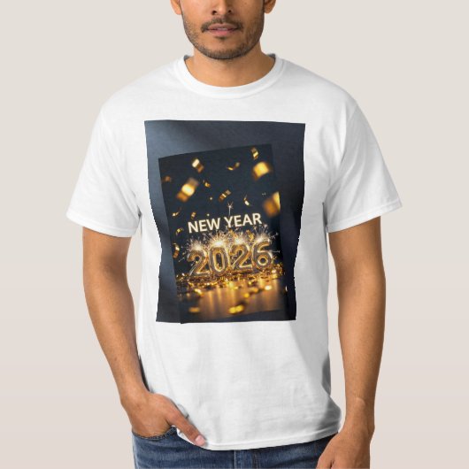 Happy New Year 2026 T-Shirt - Festive Celebration (Voorkant)