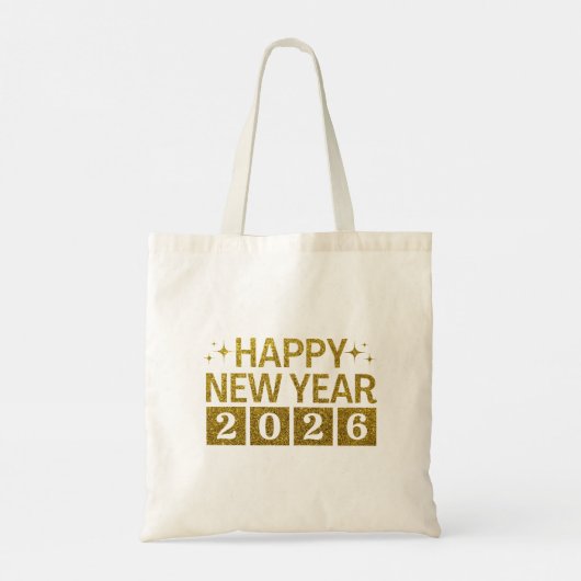 Happy New Year 2026 Tote Bag (Achterkant)