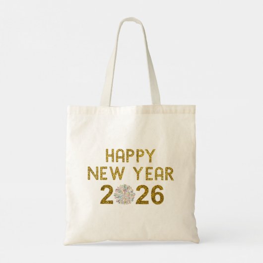 Happy New Year 2026 Tote Bag (Achterkant)