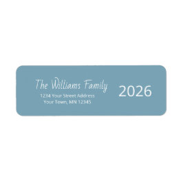 Happy New Year 2026 Trendy Teal Return Address  Etiket
