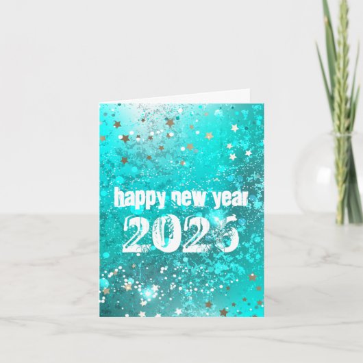 Happy New year 2026 turquoise invitation Feestdagen Kaart (Voorkant)