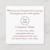 Happy New Year 2026 Vierkante Visitekaartje (Achterkant)