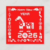 Happy New Year 2026 Vierkante Visitekaartje (Voorkant)