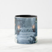 happy new year 2026 winter candle mug mok (Midden)