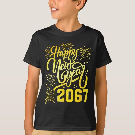 Happy New Year 2067 Funny 67 Six Seven Meme New Ye T-shirt (Voorkant)