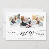 Happy New Year 3 Photo Collage Kaart (Voorkant)