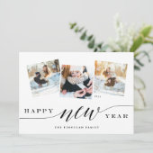 Happy New Year 3 Photo Collage Kaart (Staand voorkant)