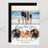 Happy New Year 4 Collage Multi photo  Feestdagenkaart (Voorkant / Achterkant)