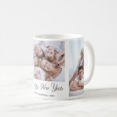 Happy New Year 4 Photo Collage Modern Koffiemok (Voorkant rechts)