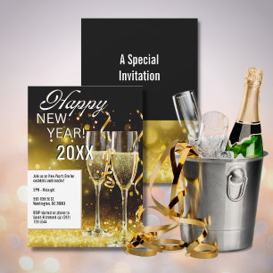 Happy New Year 5"x7" partijuitnodiging Kaart