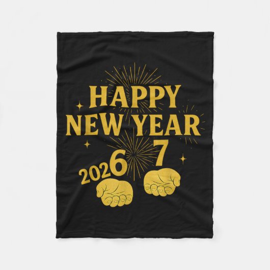 Happy New Year 67 Meme – Funny 2026 Celebration Pa Fleece Deken (Voorkant)