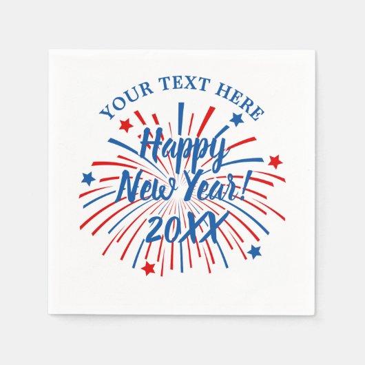Happy New Year aangepaste cocktail party's luiers Servet (Voorkant)