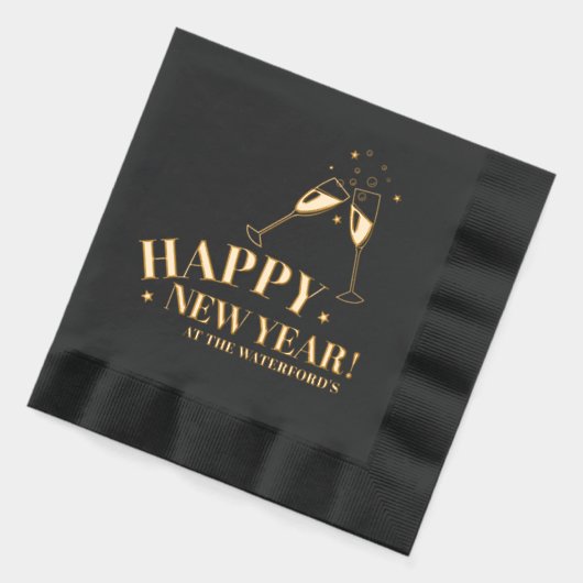 Happy New Year aangepaste evenement champagne ster Folie Servetten (Links)