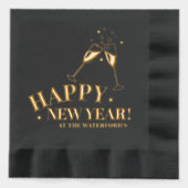 Happy New Year aangepaste evenement champagne ster Folie Servetten (Voorkant)