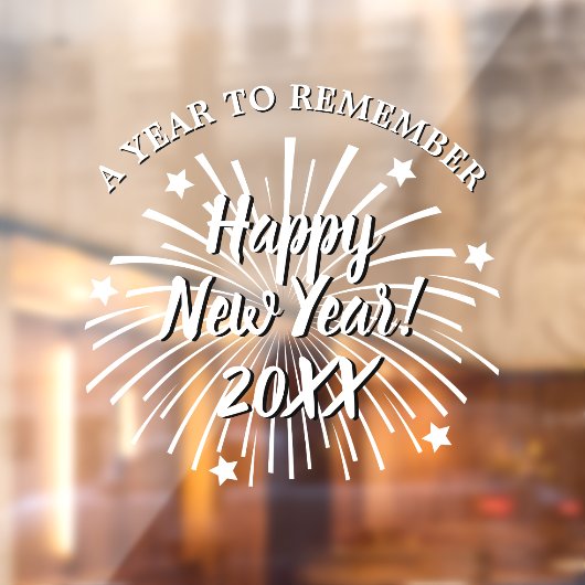 Happy New Year aangepaste Windows Cling shop decor Raamsticker (Vel 2)