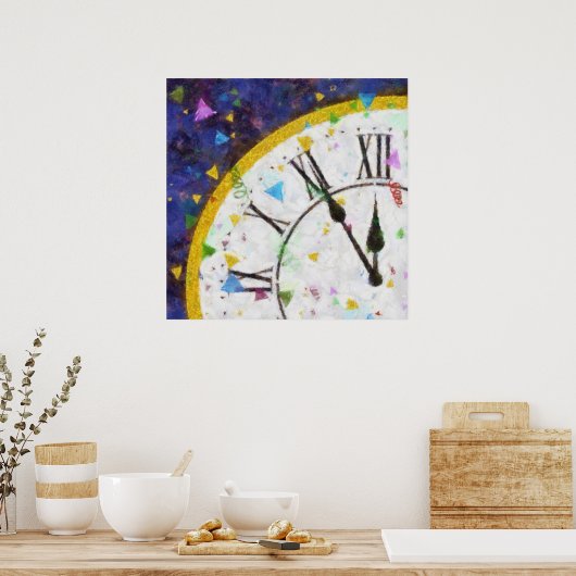 Happy New Year-achtergrond Poster (Keuken)