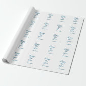 Happy new year add name love blue simple minimal h cadeaupapier (Uitgerold)