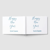 Happy new year add name love blue simple minimal h gastenboek (Volledig)