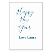 Happy new year add name love blue simple minimal h kaart (Achterkant)