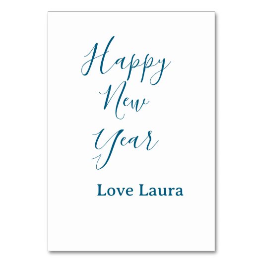 Happy new year add name love blue simple minimal h kaart (Voorkant)