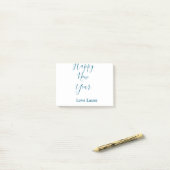 Happy new year add name love blue simple minimal h post-it® notes (Op bureau)