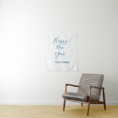 Happy new year add name love blue simple minimal h wandkleed (In situ)
