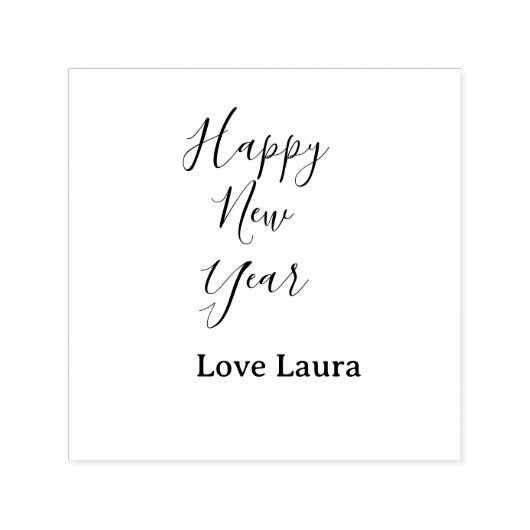 Happy new year add name love blue simple minimal h  zelfinktende stempel (Design)
