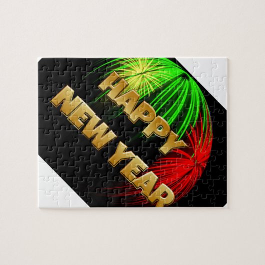 Happy New Year Afbeelding Legpuzzel (Horizontaal)