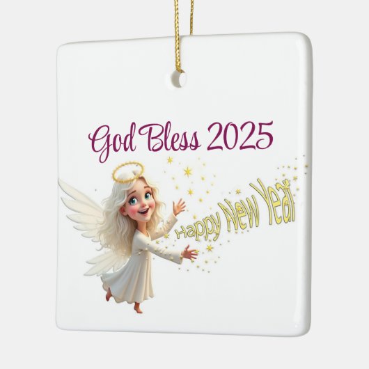 Happy New Year Angel Ornament (Links)