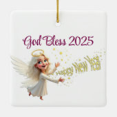 Happy New Year Angel Ornament (Achterkant)