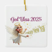 Happy New Year Angel Ornament (Voorkant)