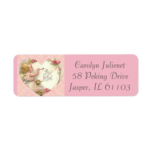 Happy New Year Angel Rozen Etiket (Voorkant)