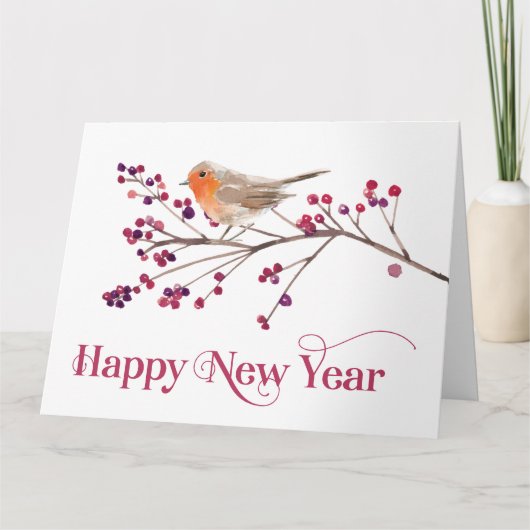 Happy New Year Announcement Holiday Kaart (Voorkant)