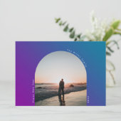 HAPPY New Year Arch Oval Bold Ombre Gradiënt Feestdagenkaart (Staand voorkant)