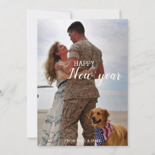 Happy New Year Army Homecoming Foto Feestdagenkaart