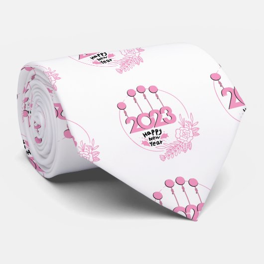 Happy New Year Artwork stropdas (Opgerold)