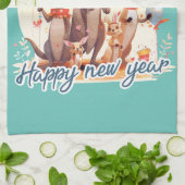 Happy new year at last theedoek (Gevouwen)