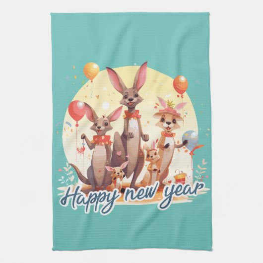 Happy new year at last theedoek (Verticaal)