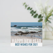 Happy New Year Australia Beach Landscape Birds Briefkaart (Staand voorkant)