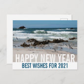 Happy New Year Australia Beach Landscape Birds Briefkaart (Voorkant / Achterkant)