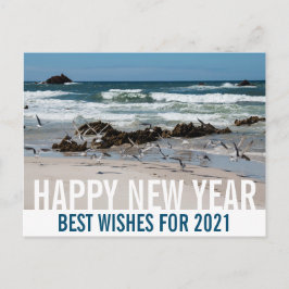 Happy New Year Australia Beach Landscape Birds Briefkaart