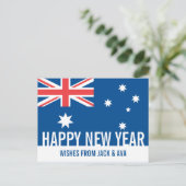 Happy New Year Australië Australische vlag Aangepa Briefkaart (Staand voorkant)