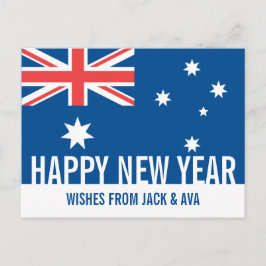 Happy New Year Australië Australische vlag Aangepa Briefkaart