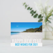 Happy New Year Australië Beach Landscape Paradise Briefkaart (Staand voorkant)