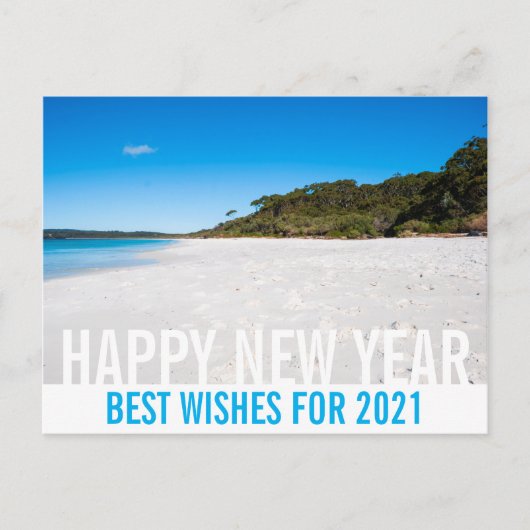Happy New Year Australië Beach Landscape Paradise Briefkaart (Voorkant)