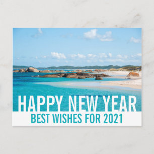 Happy New Year Australië Beach Landscape Paradise Briefkaart